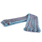 Picture of Bonita Unisex Crochet Striped Muffler - Torquoise & Grey