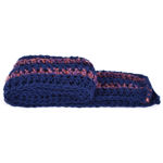 Picture of Bonita Unisex Crochet Striped Muffler - Navy Blue Gangah