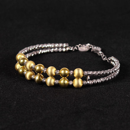 Picture of 925 Sterling Silver Gold-Plated Bracelet For Women