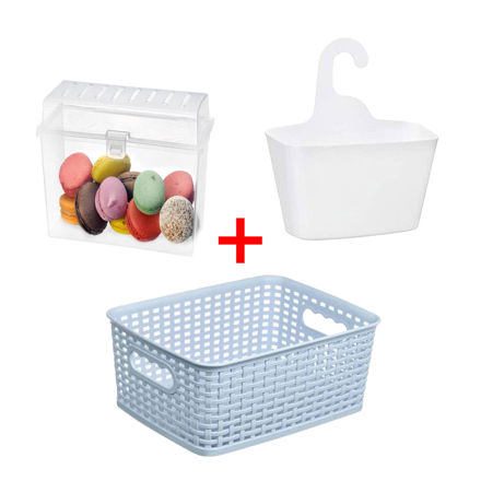 Picture of BUNDLE Gondol Biscuit Box + Plastic Kangaroo Sabbath + Storage Basket with Hook for Hanging