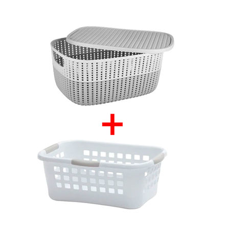 Picture of BUNDLE Storage Basket 17 liters + plastic braided basket 3.5 liters