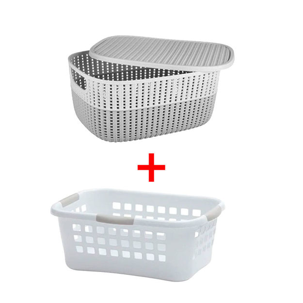 Picture of BUNDLE Storage Basket 17 liters + plastic braided basket 3.5 liters
