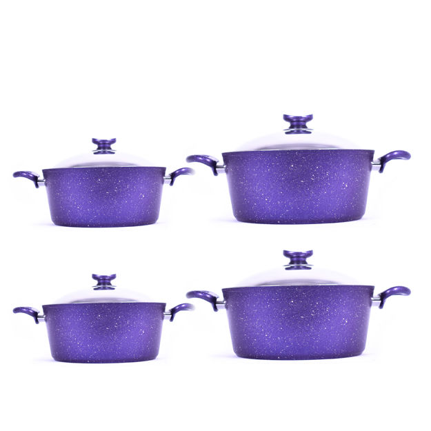 Picture of Bonetti Turkish granite cookware set 11 pieces Purple