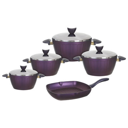 Picture of Bonera Granite Cookware Set, 9 Pieces - Purple