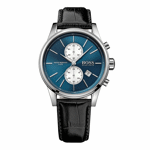 Picture of HUGO BOSS Watch for Men - Original Jet 1513283 - Blue and Leather Strap - Black color