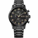 Picture of Original Hugo Boss Watch For Men Aeroliner 1513275
with black dial
stainless steel belt with black color