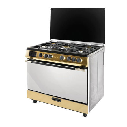 Picture of Sackiti Iron Cook Stainless Steel Cooker TESK6090LB, 60×90 cm , 5 gas burners , Black/Gold